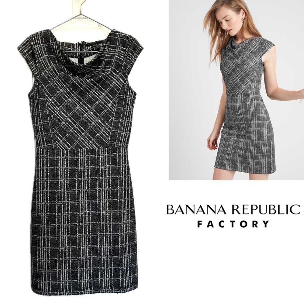 Banana Republic Factory Knit Plaid Dress NWOT Size2